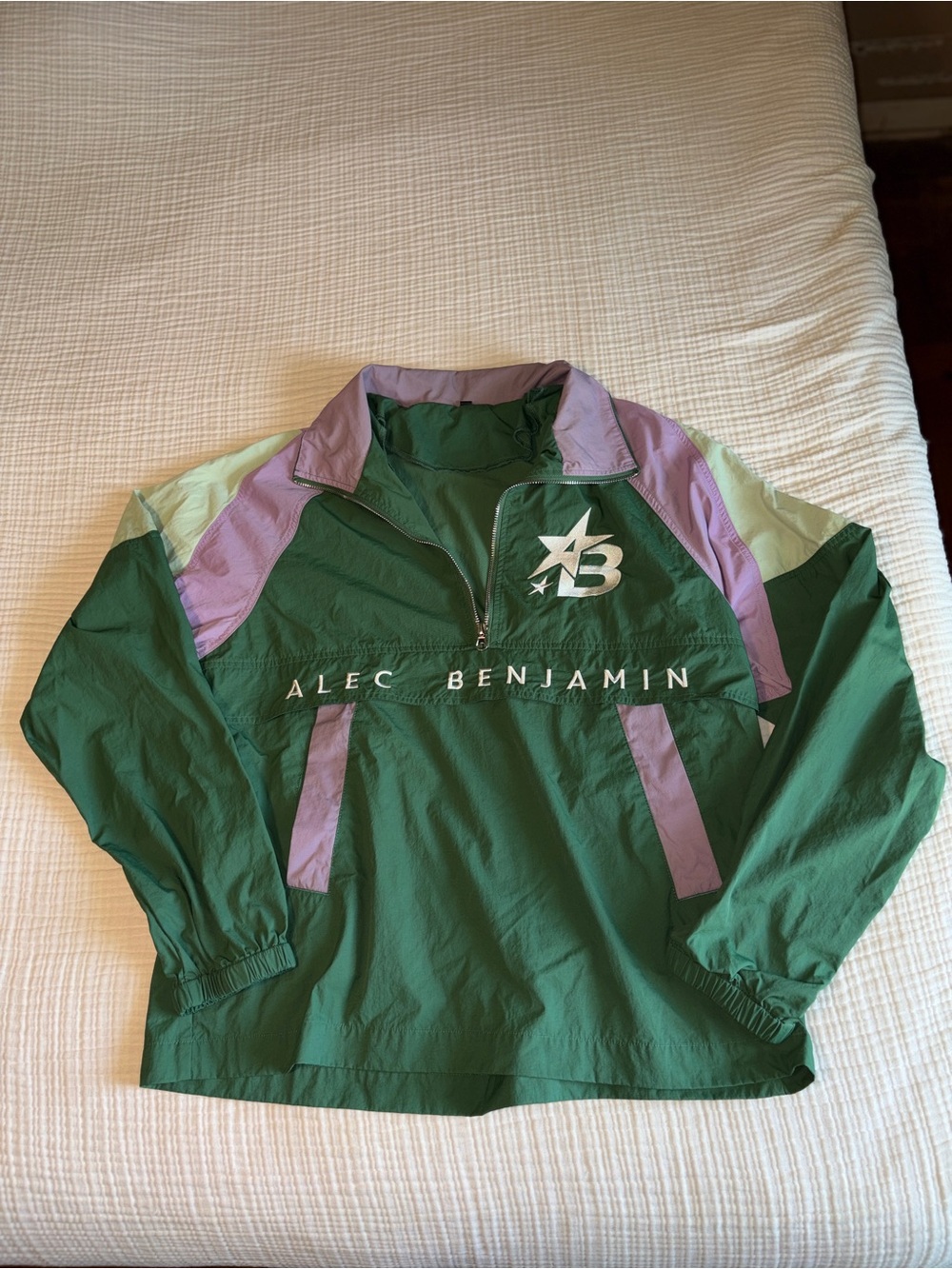 Alec Benjamin Green & Lavender Windbreaker Pullover